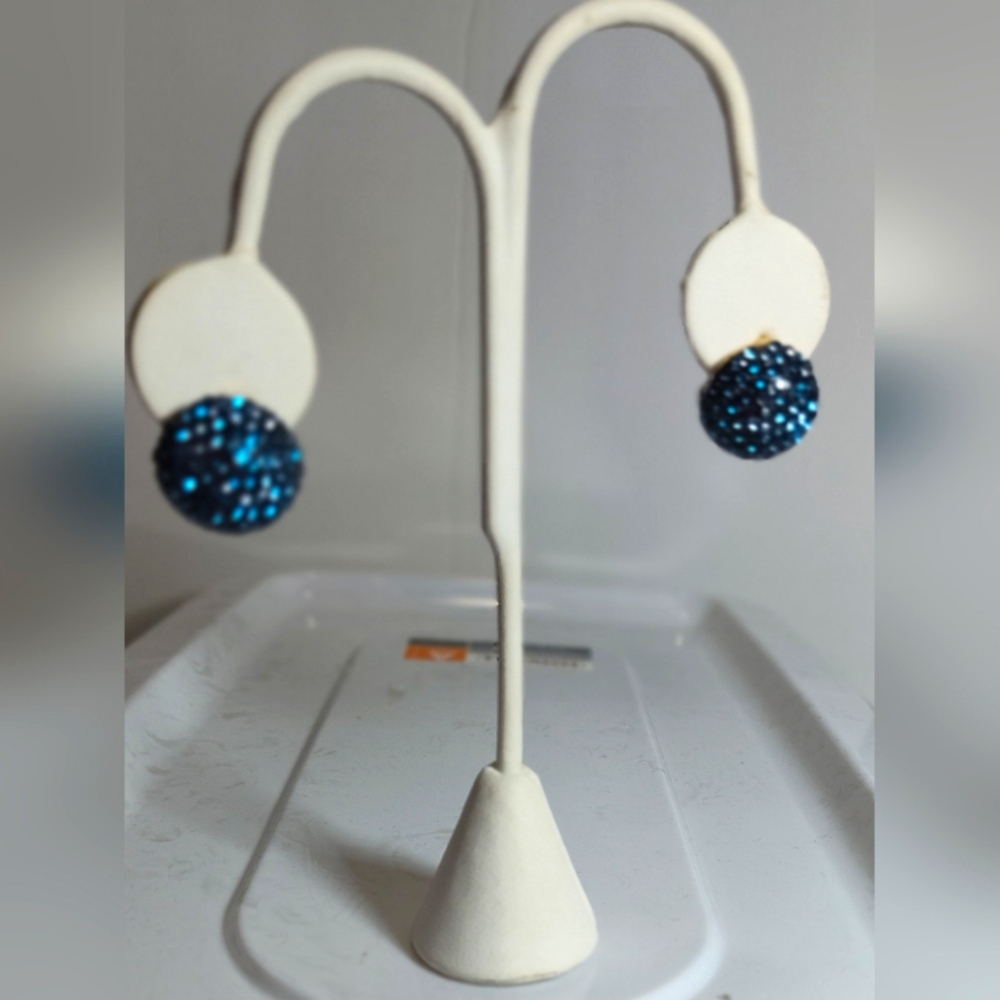 Lilly & Lib Elegant Blue Crystal Stud Earrings NWOT